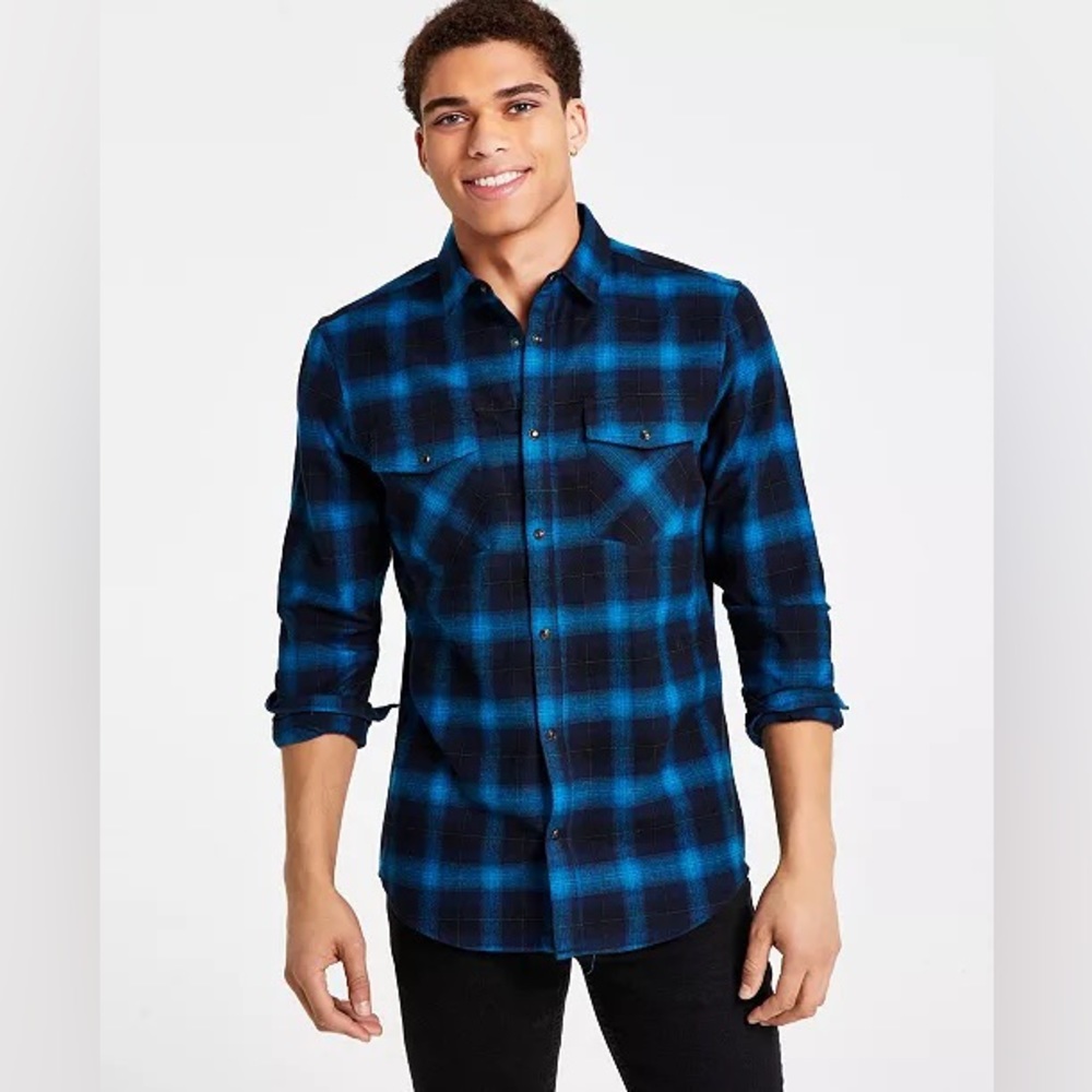 I.N.C. INTERNATIONAL CONCEPTS
Men's Nume Classic-Fit Plaid Button-Down Shirt S